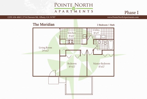 Floor plan for 2 beds, 1 bath, 900 sqft